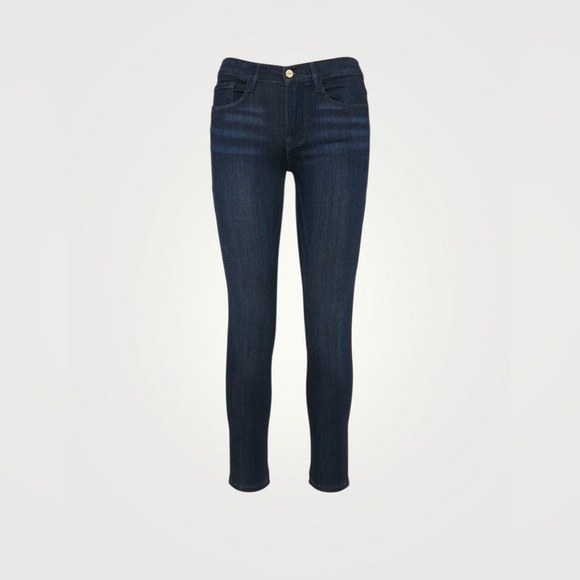 Frame le skinny de Jeanne crop 27” dark wash denim size 29 raw hem - Picture 1 of 15